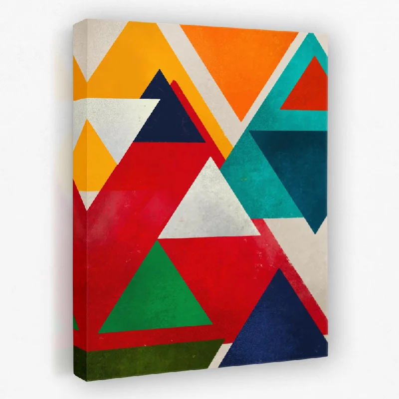 Large floral geometric wall art for drama-Colorful Triangles