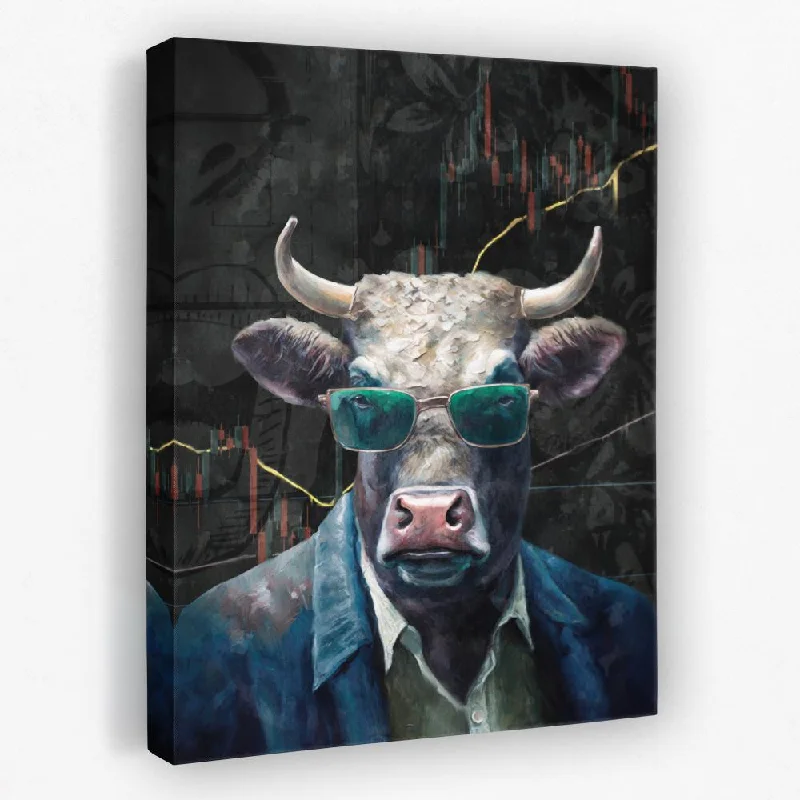 Vintage landscape floral wall art for story-Crypto Bull