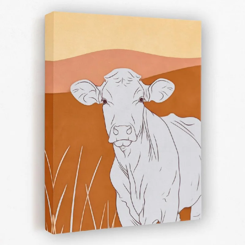 Nature themed abstract wall art for peace-Curious Cow