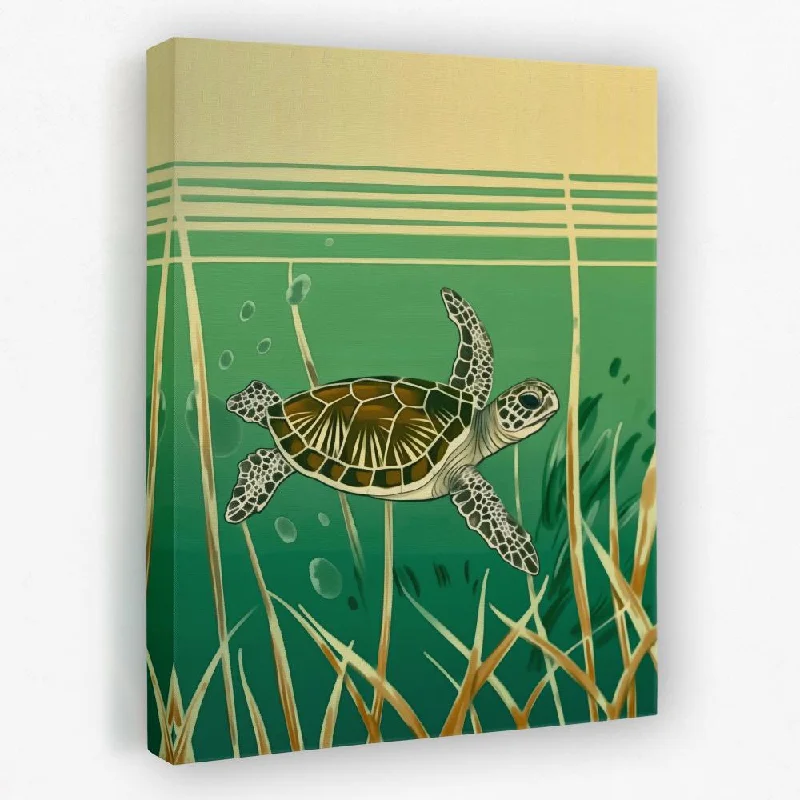 Vintage animal wall art for classic charm-Daydreaming Turtle