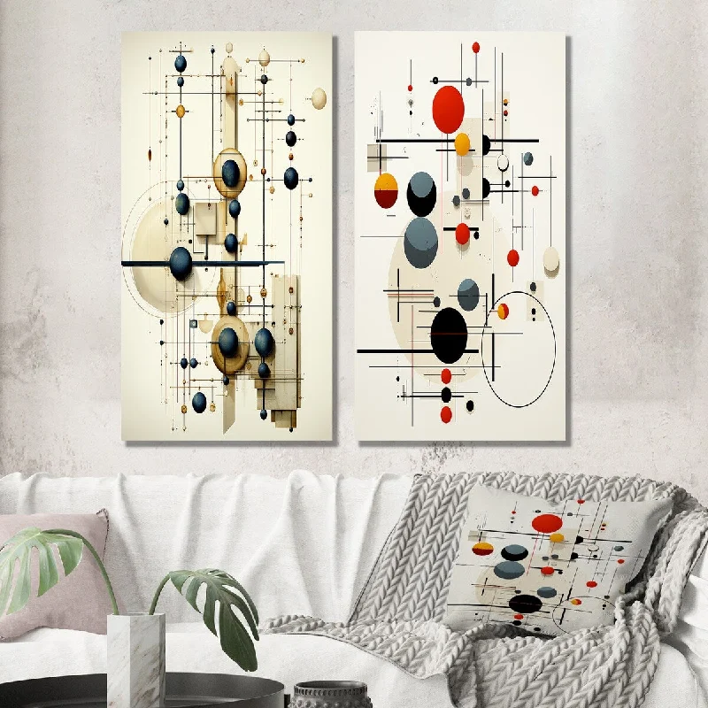 Minimalist black geometric wall art for chic-Designart "Infinite Possibilities Vintage Ilustration" Modern Geometric Wall Art Set of 2 Modern Wall Art For Home Decor