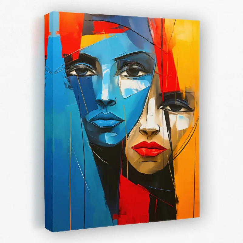 Custom watercolor geometric wall art for art-Displeased Faces