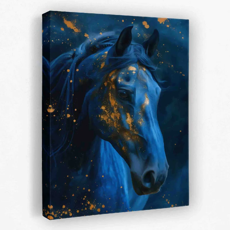 Contemporary blue abstract wall art for calm-Dreaming Horse