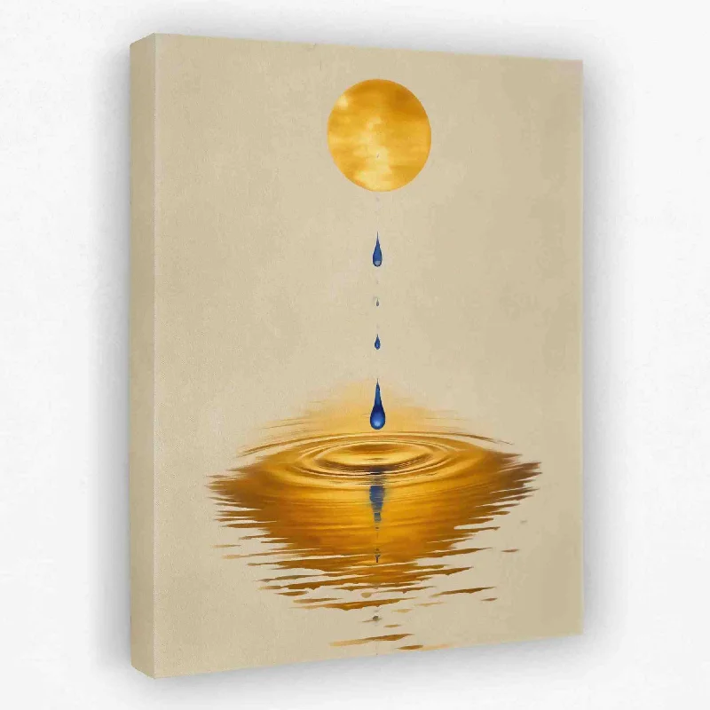 Hand-painted landscape wall art for detail-Dripping Sun