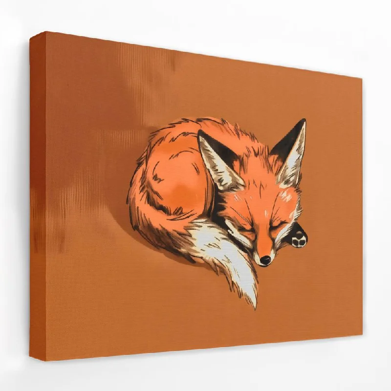 Small rustic abstract wall art for nook-Drowsy Fox