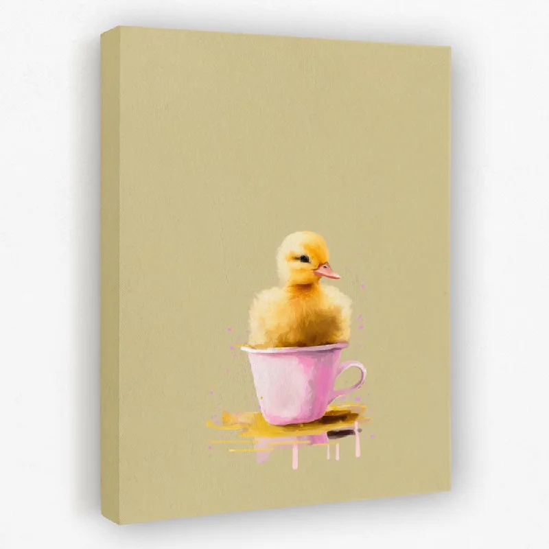 Modern colorful abstract wall art for energy-Duckling In Pink Cup