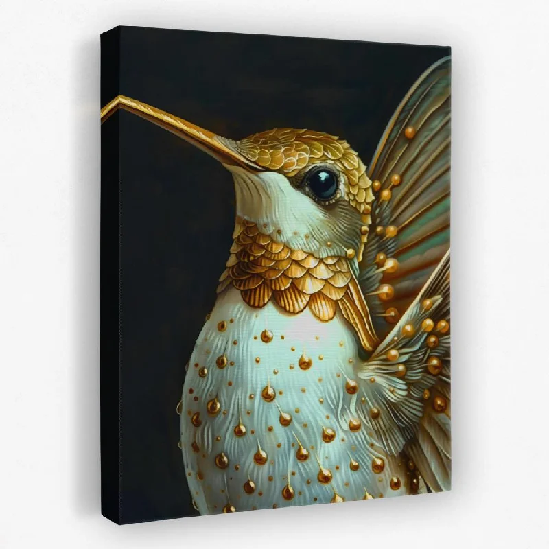 Large abstract geometric wall art for impact-Elegant Hummingbird