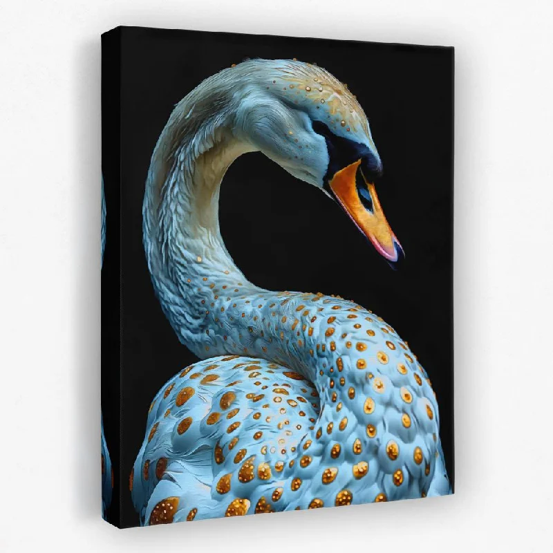 Contemporary geometric animal wall art for edge-Elegant Swan