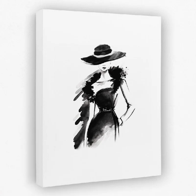 Vintage animal canvas wall art for nostalgia-Elegant Woman