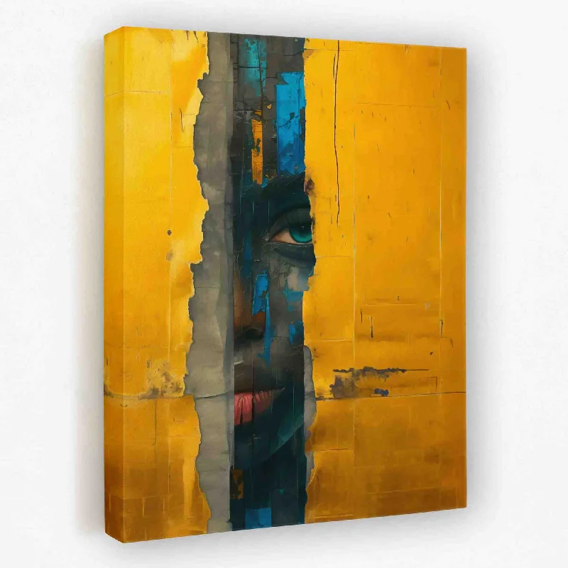 Contemporary geometric canvas wall art for edge-Facing the Beneath