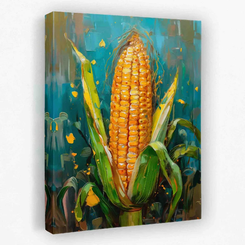 Large floral wall art for bold statement-Farm Corn