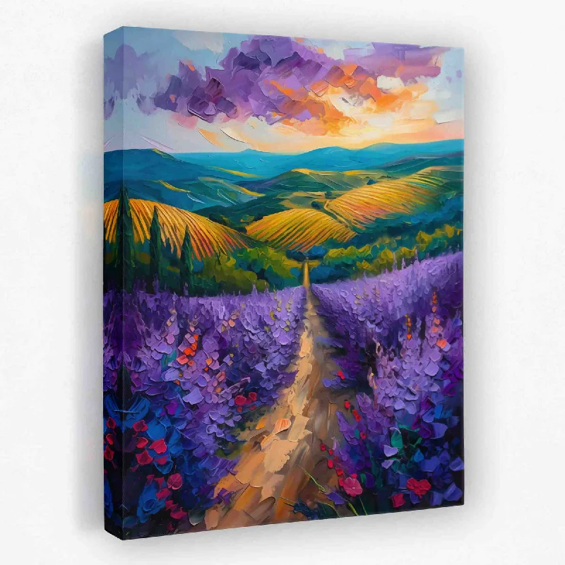 Contemporary floral wall art for beauty-Fields of Amethyst