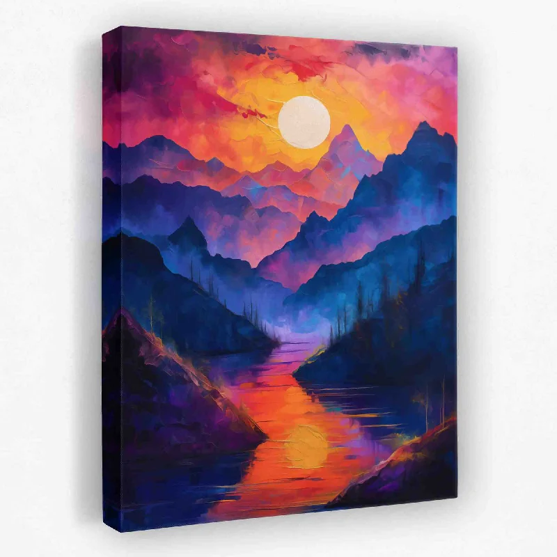 Large modern wall art for dramatic effect-Fiery Sunset