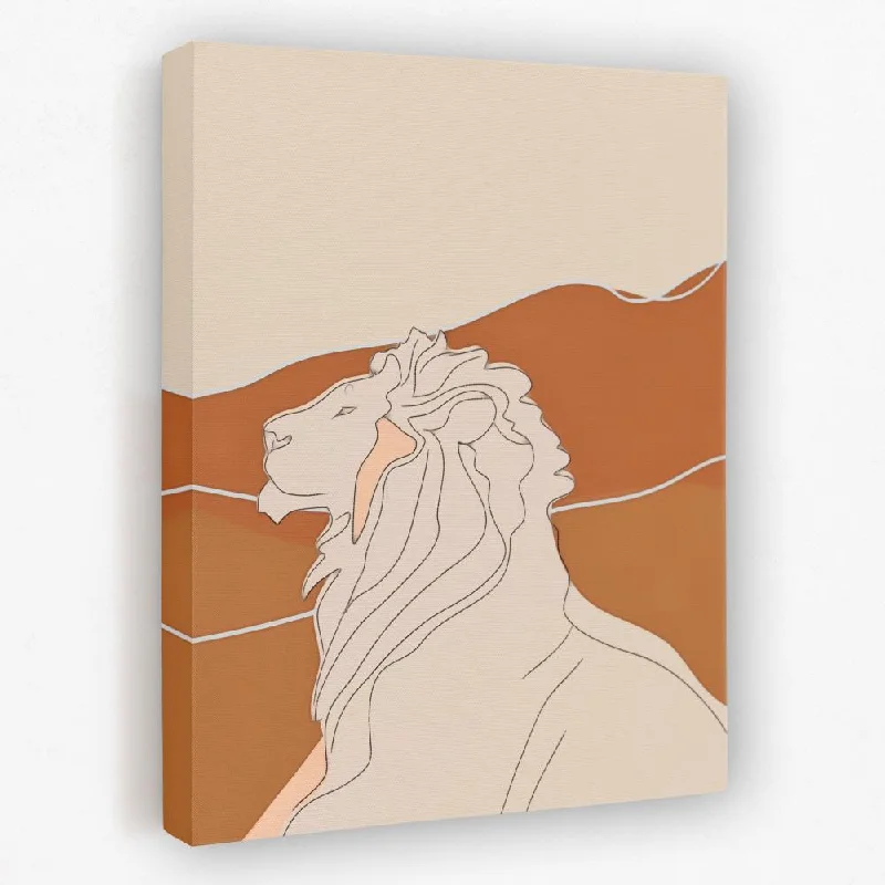 Rustic farmhouse floral wall art for style-Figurative Lion