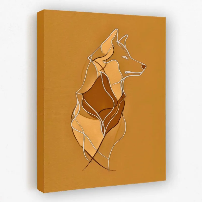 Luxury gold wall art for hallway-Figurative Wolf