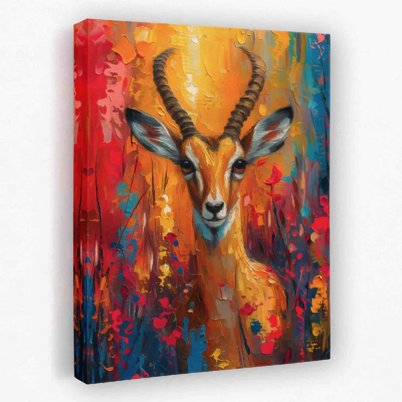 Contemporary animal wall art for fun-Floral Antelope