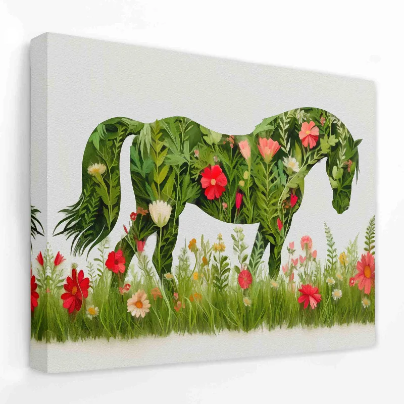 Custom framed wall art for gift-Floral Steed