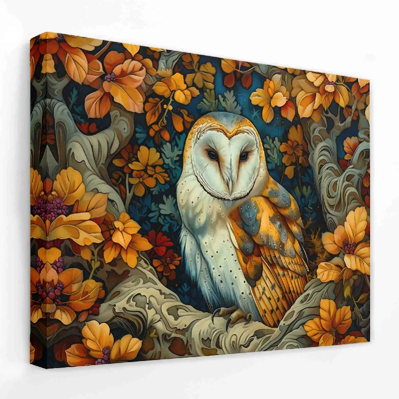 Nature themed animal abstract wall art for wild-Forest Owl