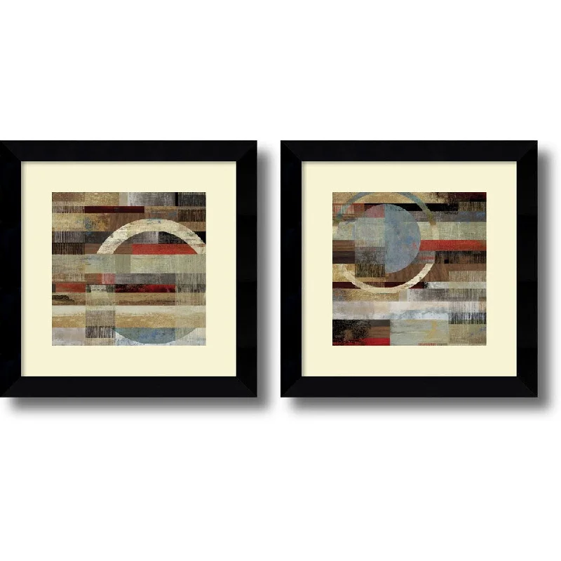 Nature themed wall art for outdoor vibe-Framed Art Print 'Industrial - set of 2' by Tom Reeves 20 x 20-inch Each