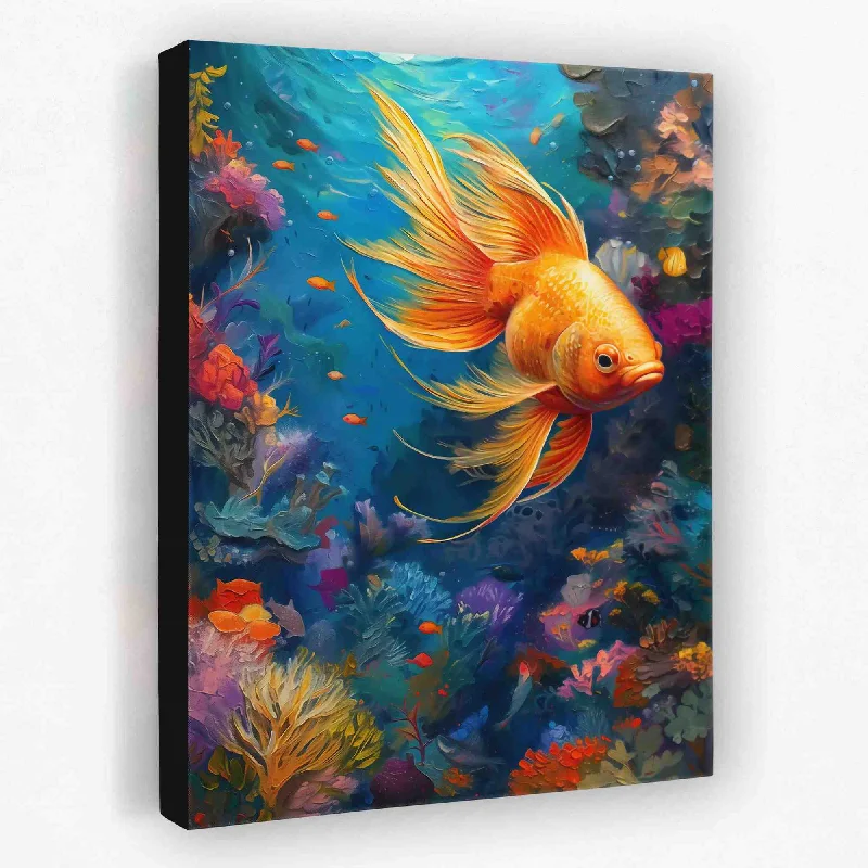 Vintage botanical animal wall art for retro-Giant Goldfish