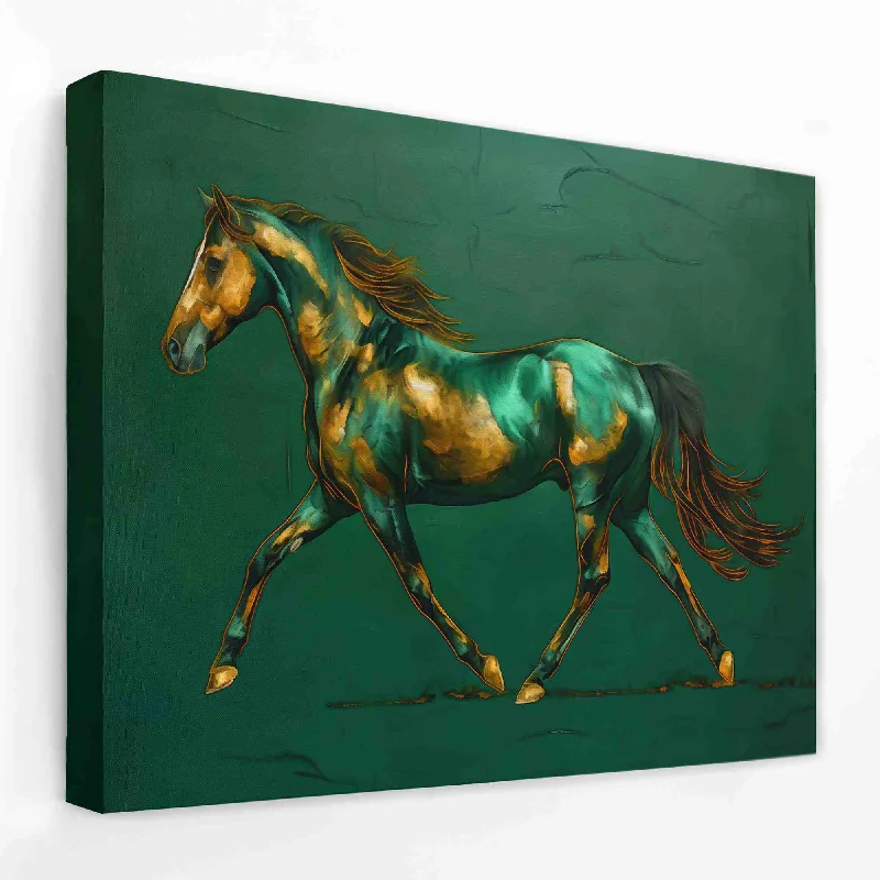 Nature themed landscape wall art for serenity-Gold Hooves