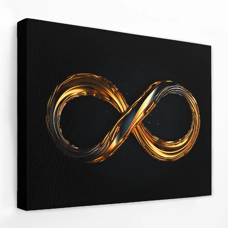 Large floral abstract wall art for drama-Gold Infinity