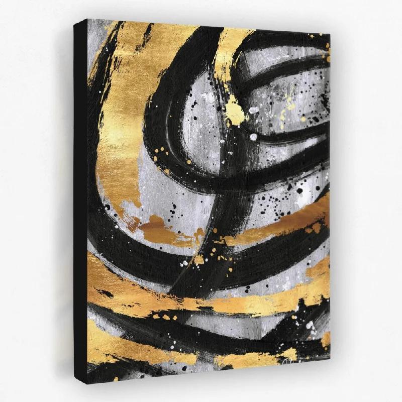 Luxury framed wall art for elegance-Golden Circles Abstract