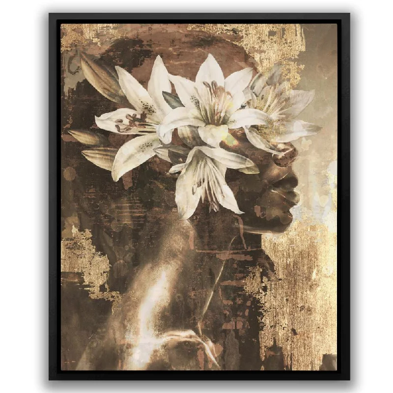 Geometric pattern wall art for modern vibe-Golden Lily Maiden