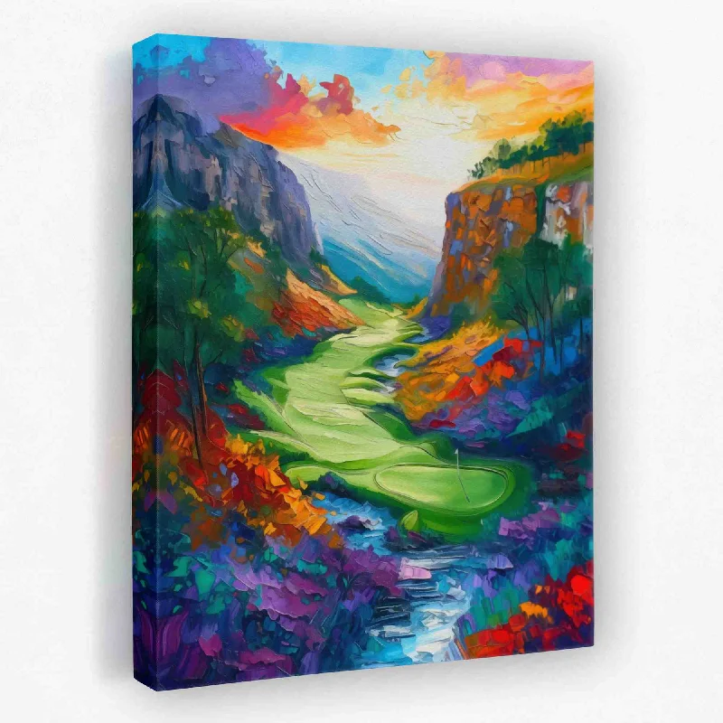 Rustic wooden floral wall art for texture-Golfing in the Valley