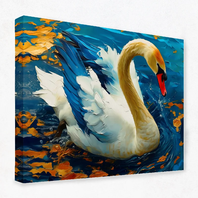 Vintage landscape wall art for nostalgia-Goose on the Lake