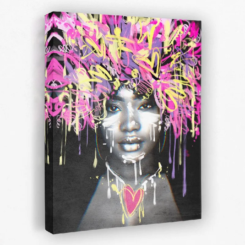 Minimalist black animal canvas wall art for simplicity-Graffiti Hair