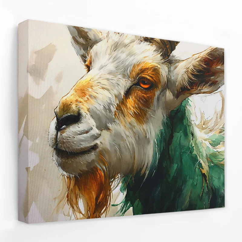 Rustic farmhouse floral wall art for style-Happy Goat