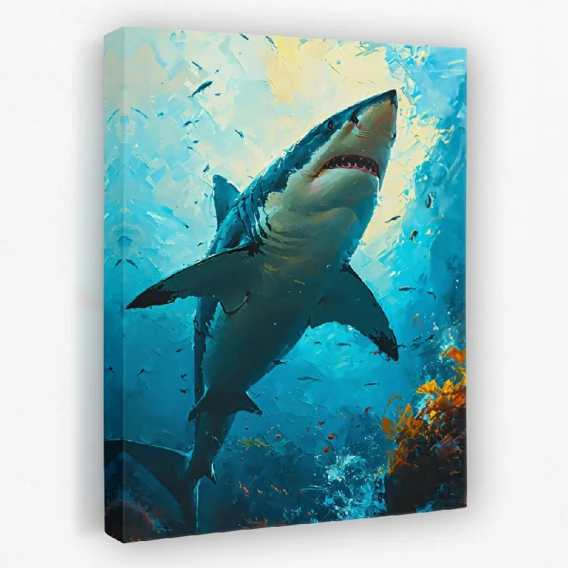 Large abstract geometric wall art for impact-Hawaiian Jaws