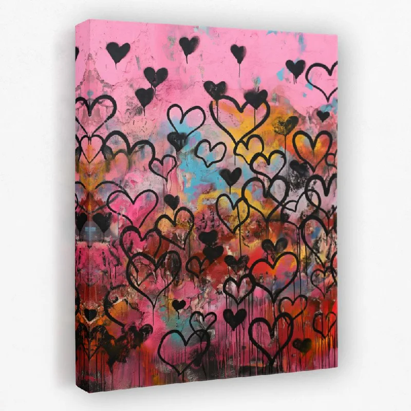 Vintage animal abstract wall art for nostalgia-Hearts Wall