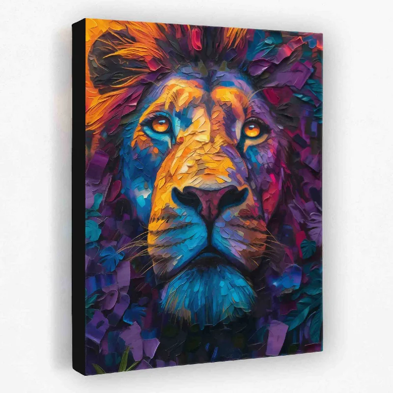 Modern animal canvas wall art for fun decor-Heavenly Lion