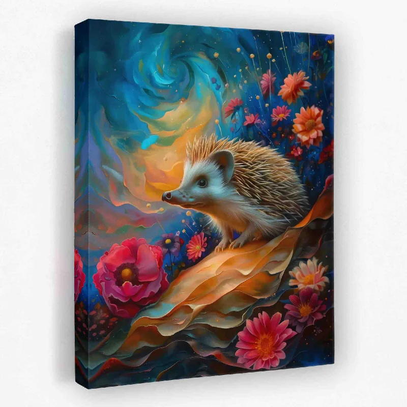 Vintage landscape wall art for nostalgia-Hedgehog Surrealism