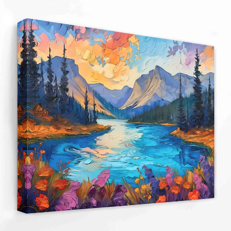 Large modern abstract wall art for wow factor-Hidden Lake