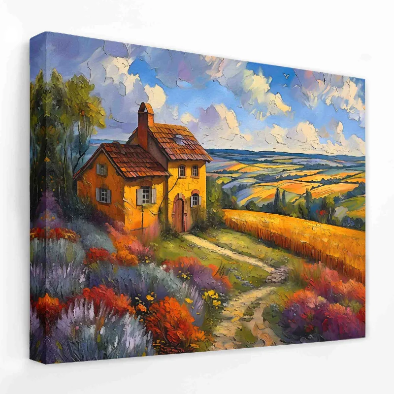 Large colorful wall art for dining room-Highland House