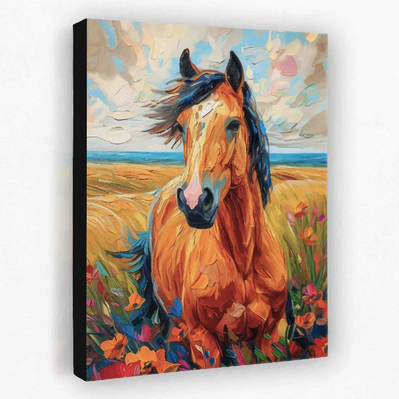 Rustic wooden animal canvas wall art for style-Horse Treats