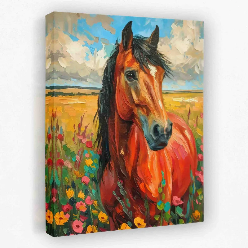 Vintage animal abstract wall art for nostalgia-Horse Walker