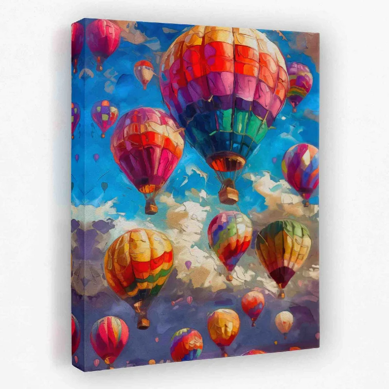 Boho style animal canvas wall art for eclectic-Hot Air Balloon Festival