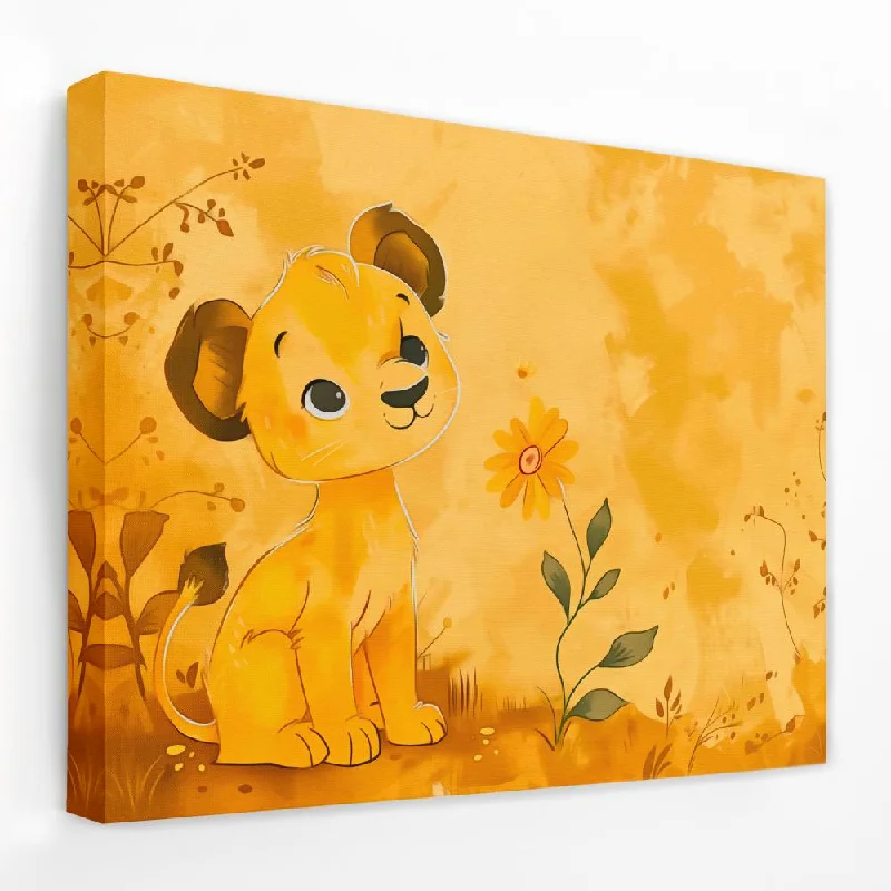 Boho abstract wall art for eclectic style-Lioness Cub