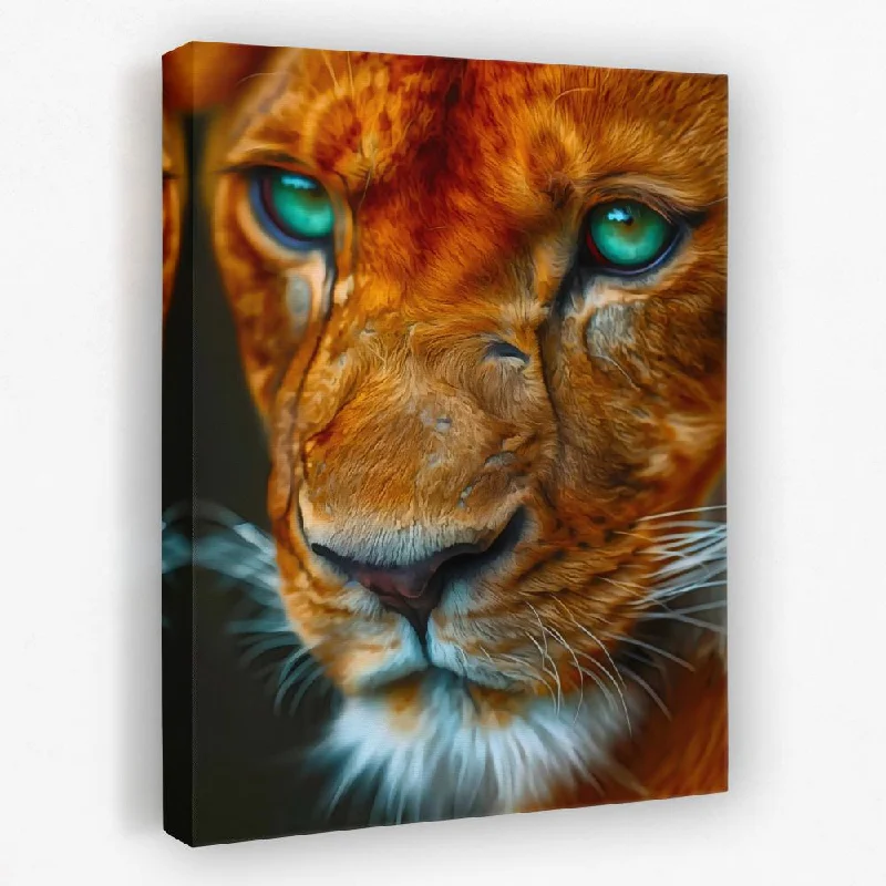 Luxury gold abstract wall art for glamour-Lioness Eyes