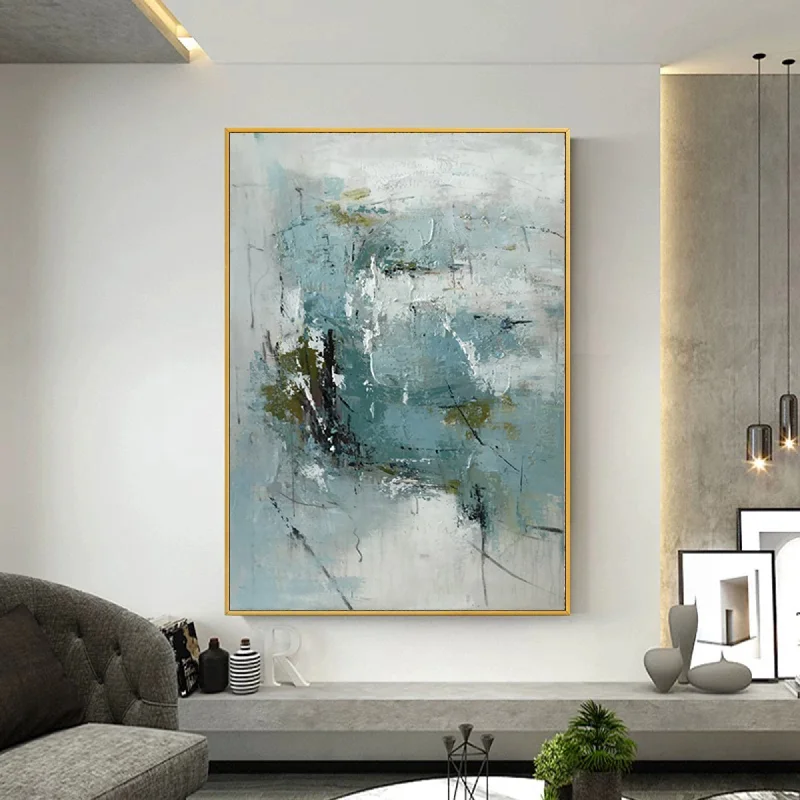 Rustic landscape wall art for earthy tones-Modern Abstract Painting on Canvas Living Room Painting Yp051