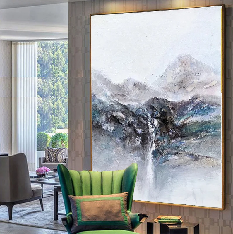 Hand-painted landscape abstract wall art for art-Modern Abstract Wall Art Big Painting for Living Room Np097