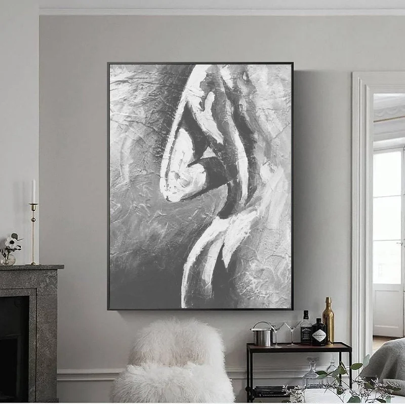 Nature themed wall art for outdoor vibe-Modern Nude Painting Woman Erotic Art Nake Painting Modern Art Op072