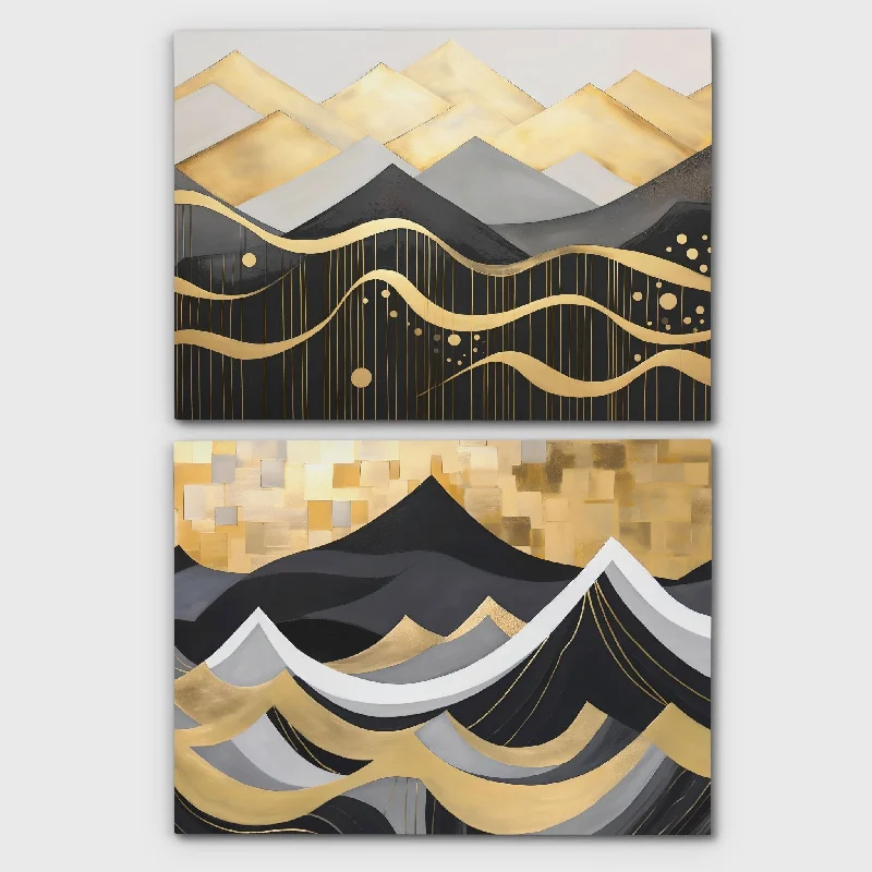 Modern colorful animal wall art for pop-Mountains and Seas (2) Set