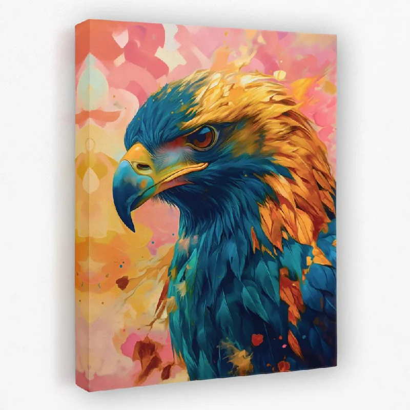 Small abstract wall art for bathroom-Pink and Gold Eagle