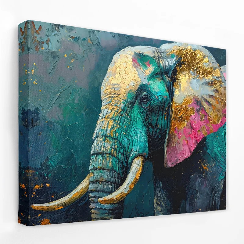 Hand-painted abstract wall art for uniqueness-Pink Ears Elephant