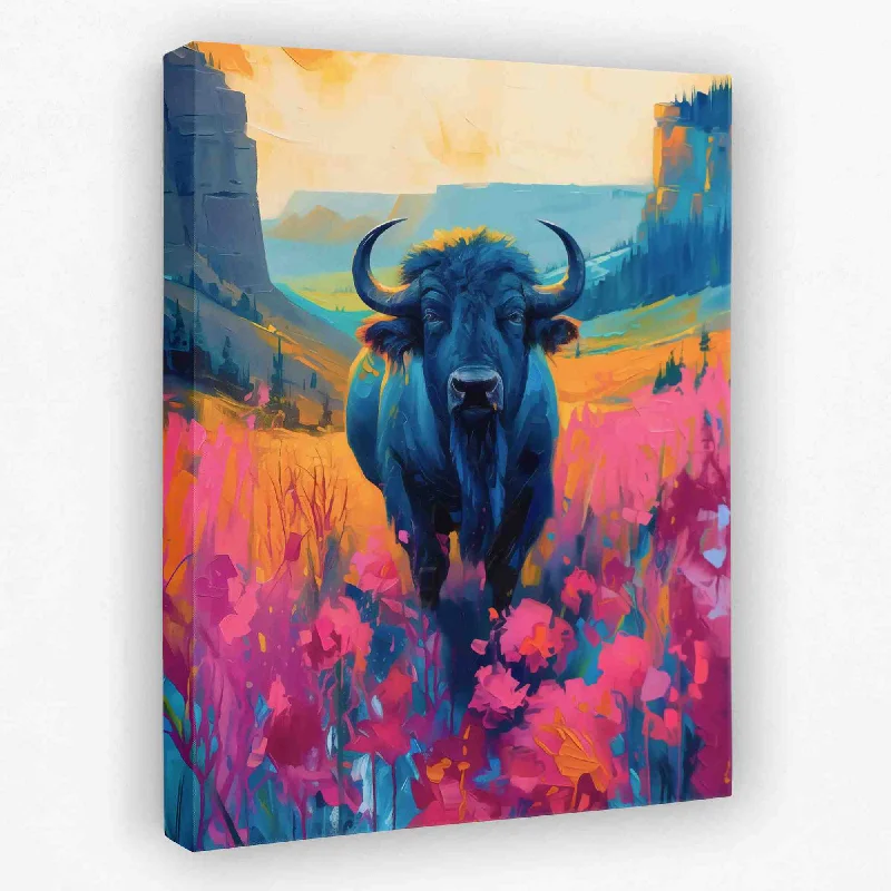 Custom watercolor animal wall art for creativity-Prairie Bison